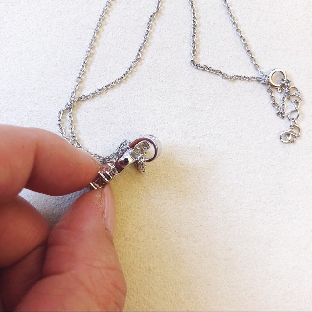 Sterling Silver Multi Crystals Flowers Necklace - Picture 8 of 10